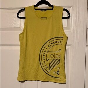 Oiselle Mustard Graphic Muscle Tank